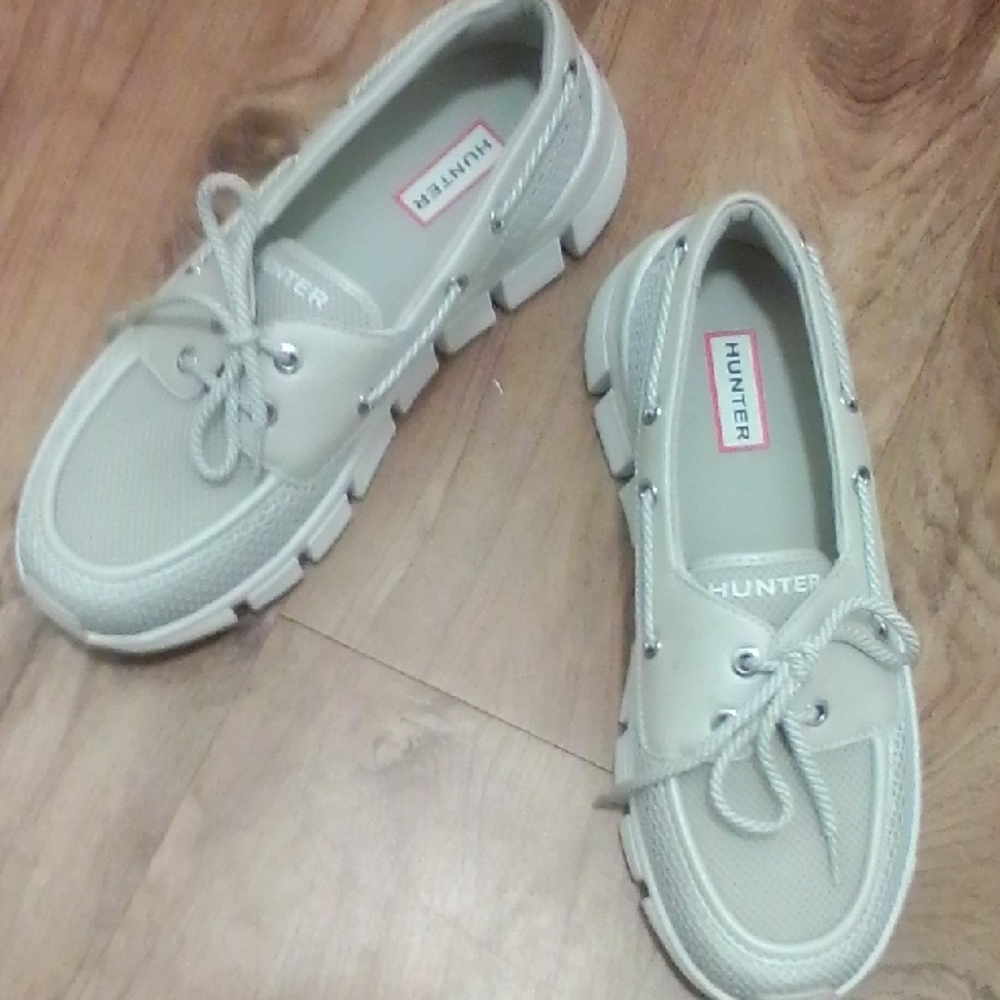 Hunter Sasa Women’s Boat Shoes Cream Beige Casual Slip-On Loafers Size 9 - Picture 2 of 16
